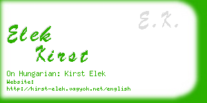 elek kirst business card